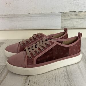 Sam Edelman womens 9.5 pink Edelyn Casual Mesh lace up Sneaker shoe platform
